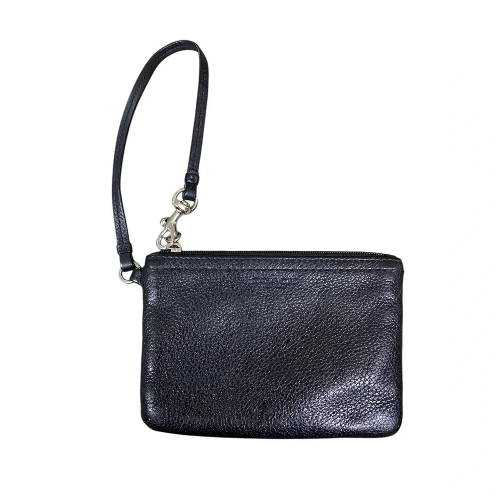 Coach Black Leather Wristlet